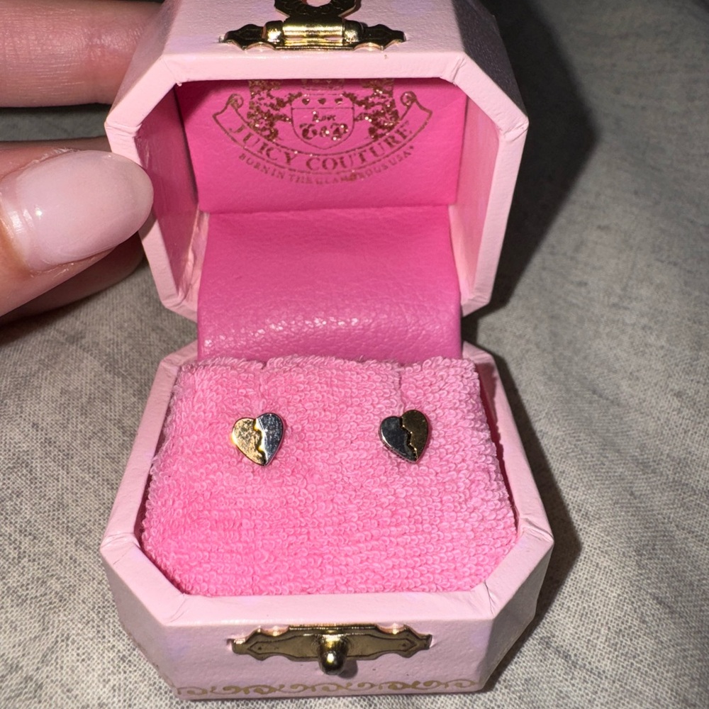 Juicy Couture Two-Tone Heart Earrings